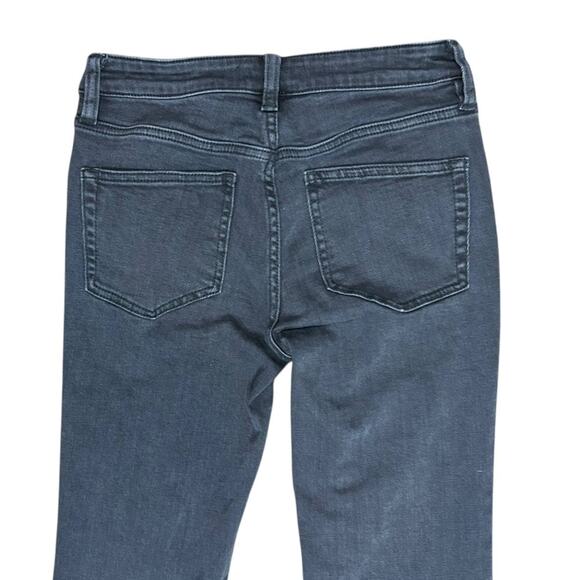 Free People Raw Hem Cutwork Cigarette Jeans Black Embroidered Crop Denim size 25 - Picture 6 of 12